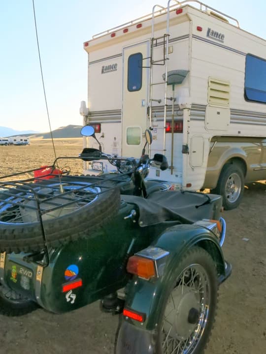 A Custom Motorcycle Carrier on our Fifth Wheel