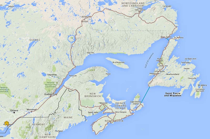 Trans-Labrador-Highway Trip and Map