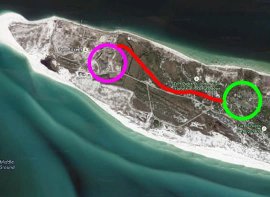 Florida-Fort-Pickens-satellite-drawing