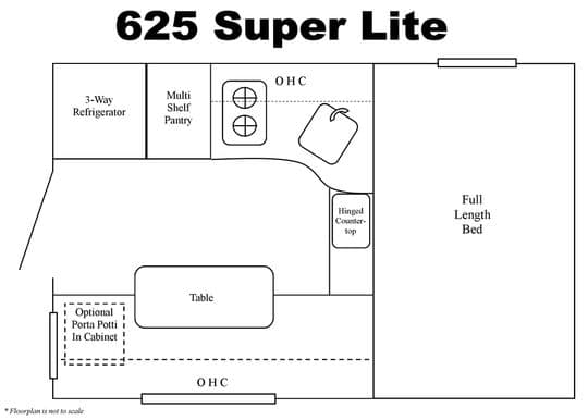 Travel Lite 625 Super Lite floor plan