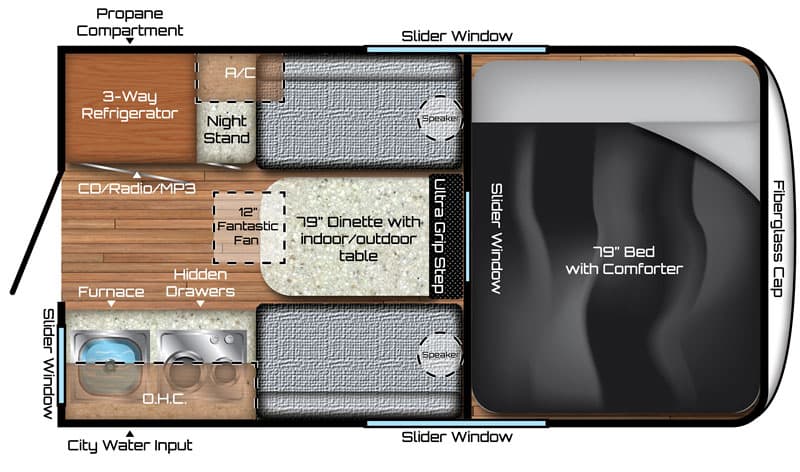 Travel Lite Air Small Camper Floor Plan