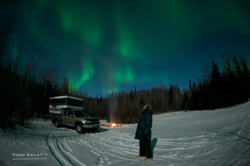 Aurora Hunter is truck camping