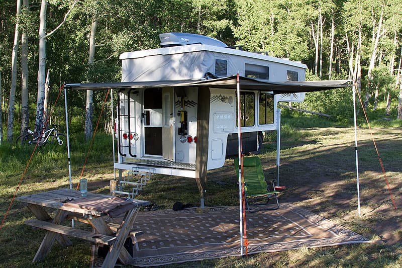 Fox Wing Awning on Hallmark Pop-Up Camper