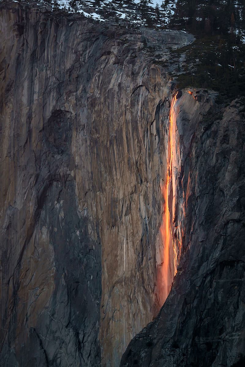 Horsetail Falls in Yosemite National Park, California