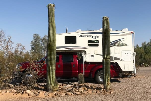 #029 - Scott and Michelle GoodrichTucson, Arizona 2014 Ford F350 2011 Arctic Fox 811Camera Used - iPhone 7We were camped in Tucson enjoying the desert in mid-June and (not so much) the 120+ degree temperatures.  We were headed back to central California and cooler temperatures just after taking the picture.