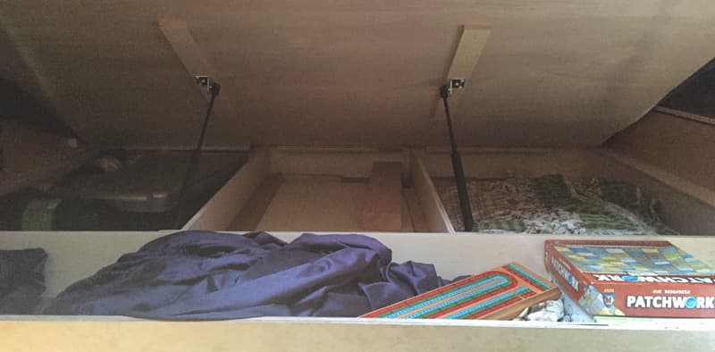 Under Bed Storage in a Phoenix camper