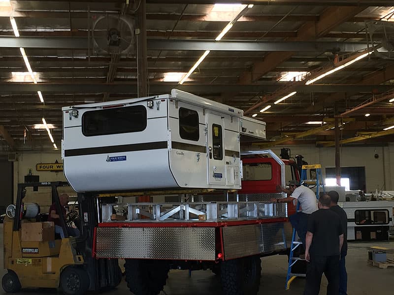 Loading the camper at Four Wheel in California