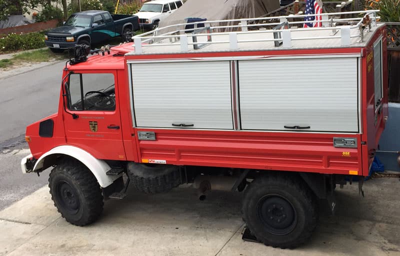 Unimog truck before flatbed conversion