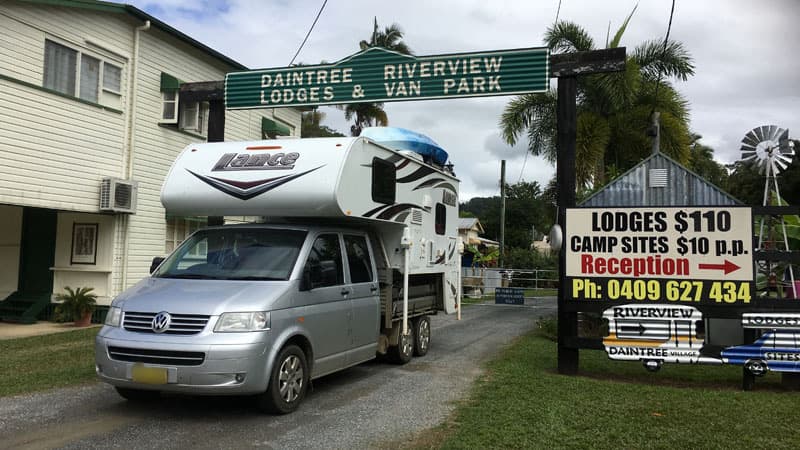 RV Park Australia with Slide-On Camper