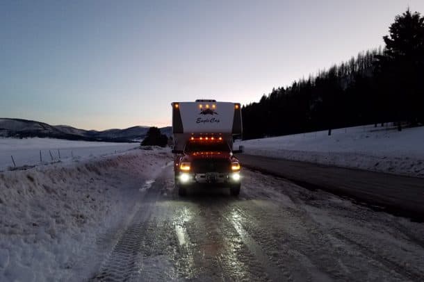 #104 - Steve and Jen HouseValles Caldera, Jemez Mountains, New Mexico2015 Ram 35002016 Eagle Cap 1200Camera Used - Cell PhoneThis was after an early morning winter sunrise and taking wildlife photos.  It was degrees that January morning.
