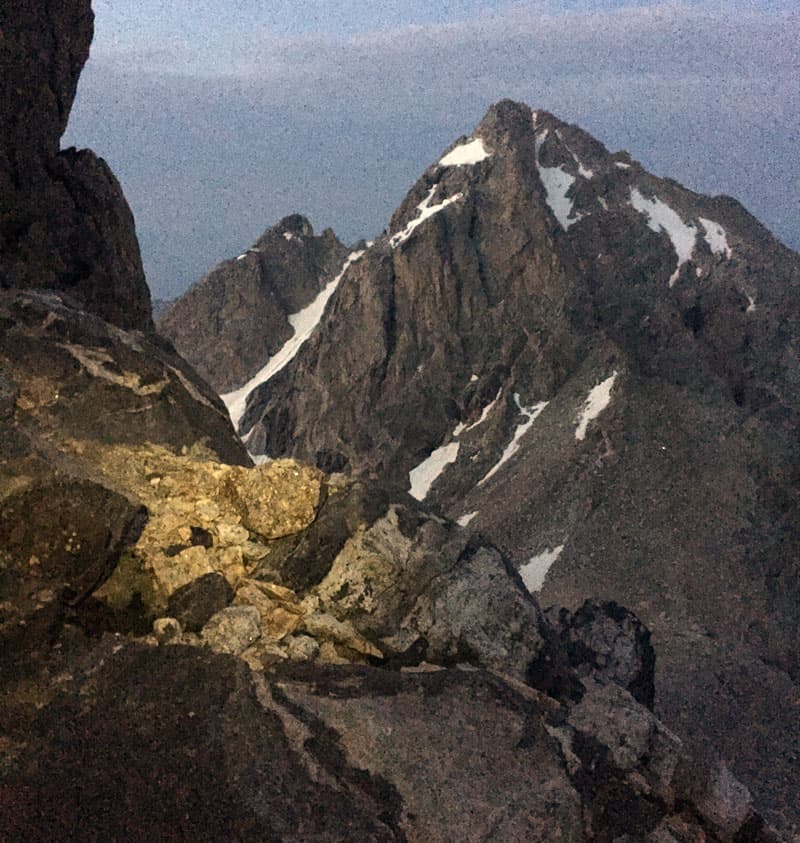 View Of Middle Teton While Climbing Grand Teton