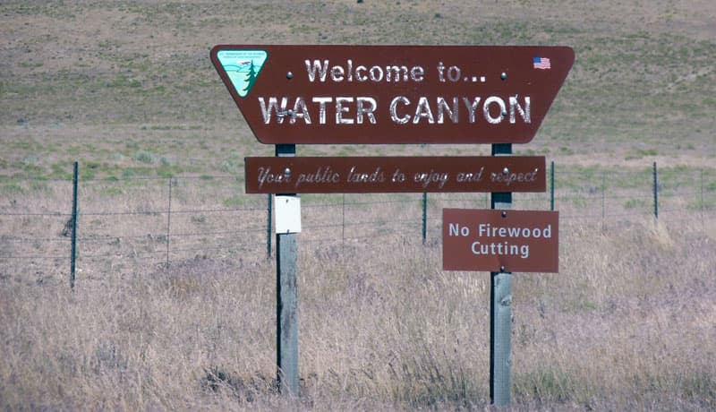 Water Canyon BLM Sign Nevada