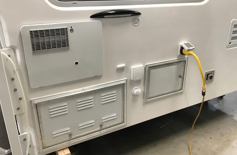 Water Heater And Batteries In Hallmark Flatbed Camper