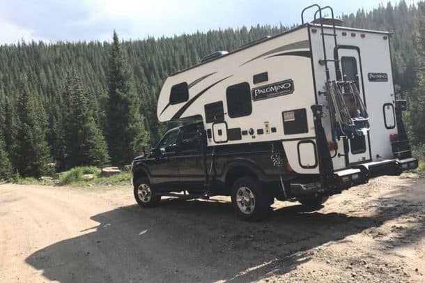 #111 - Ashleigh ParkerWinter Park, Colorado2015 Ford F2502014 Palomino HS-6601Camera Used - iPhoneHoward Bisco wrote the caption —-> We decided to drive up the old moffat tunnel trail near Winter Park ski area.  I was having a good time, but everyone else was a bit worried.  My granddaughter, Ashley, got out and took this picture.