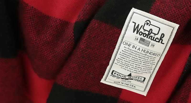 Buffalo Check Woolrich wool blanket tag