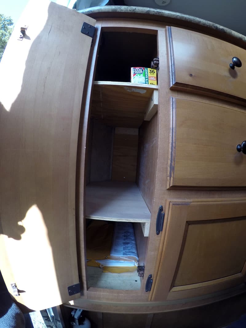 added storage shelves pop up camper