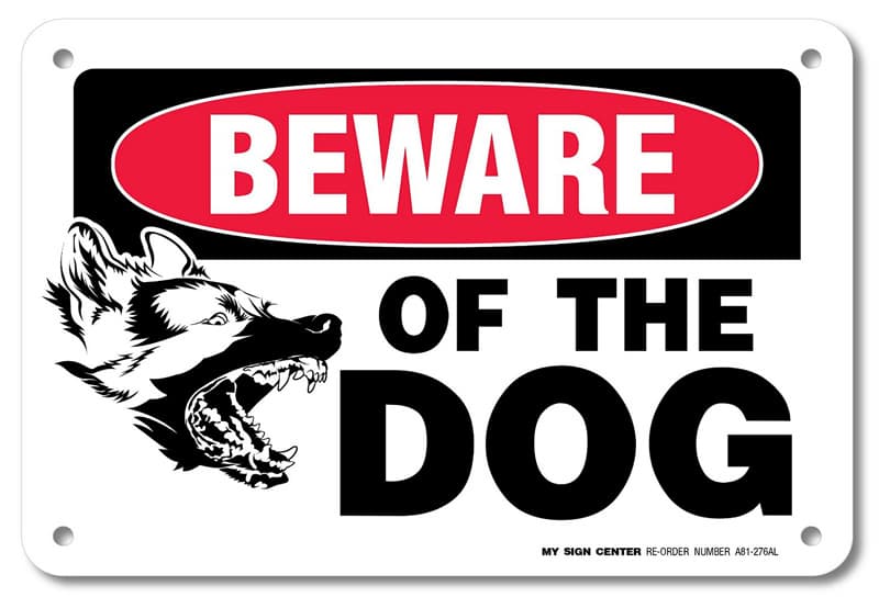 Beware of Dog sign