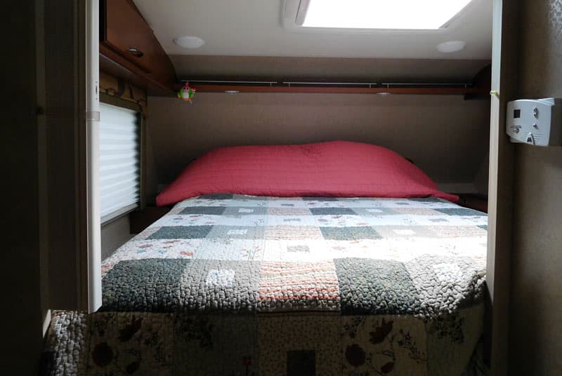 Making a truck camper bed with a quilt