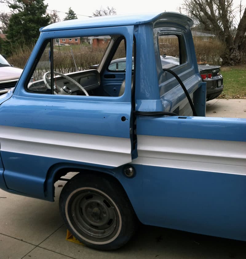 Corvair truck with fresh paint