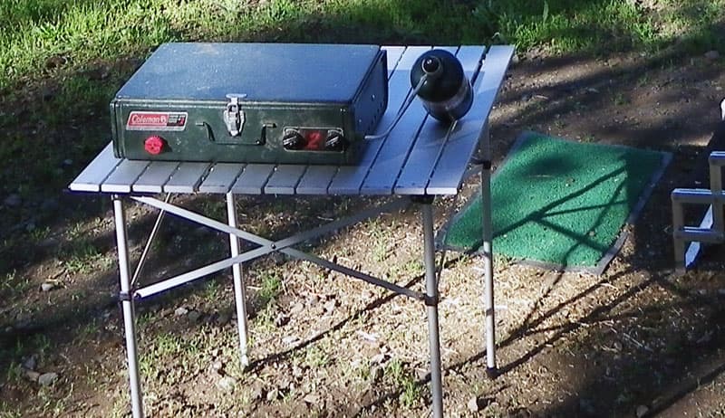 Cabelas table with Coleman grill