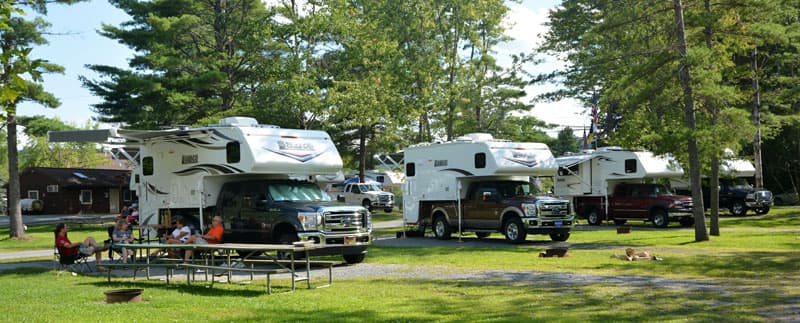 Truck campers at Lake George Escape Campground, New York