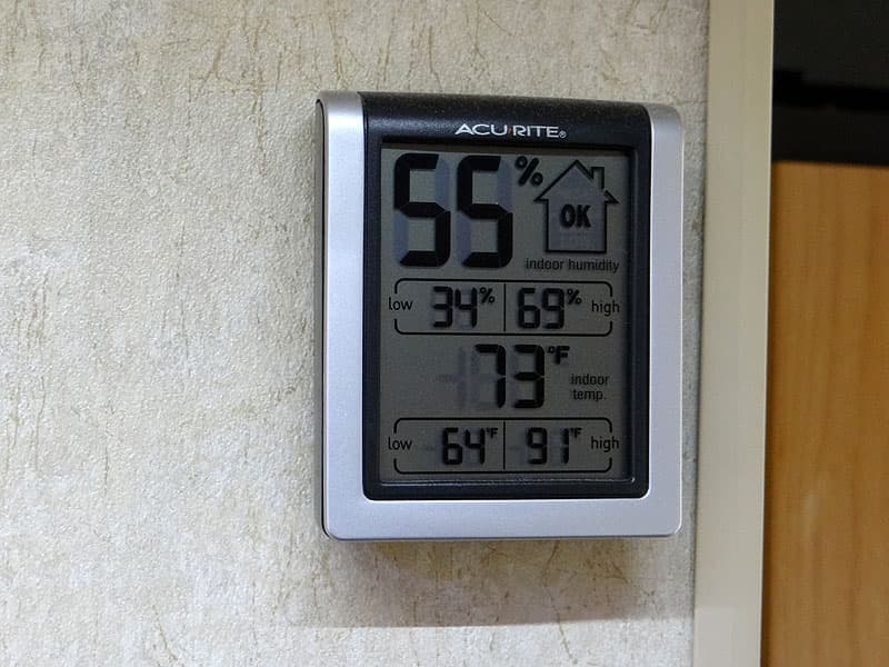 AcuRite 00613A1 Indoor Humidity Monitor in a camper RV