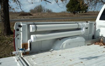 grey water tank with PVC pipe