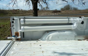 auxiliary grey water tank with PVC pipe