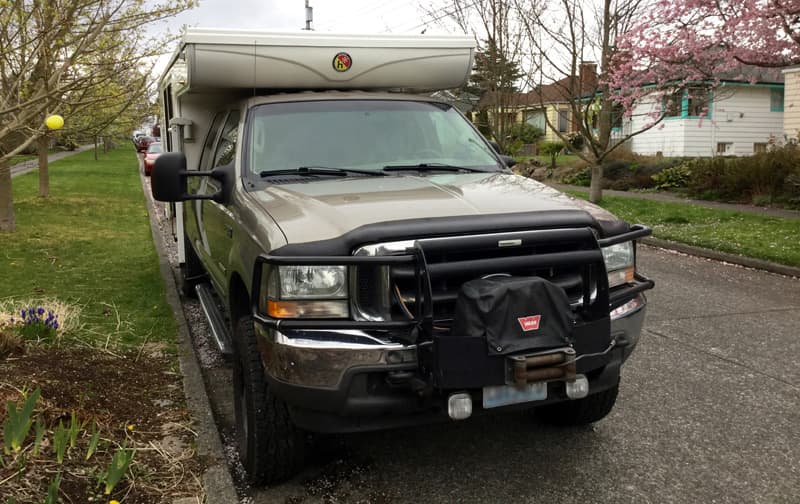 Hallmark camper parked on street