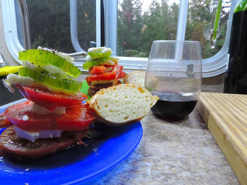 Heirloom tomato mozzarella stack