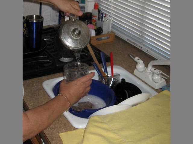 Use stove top to heat water