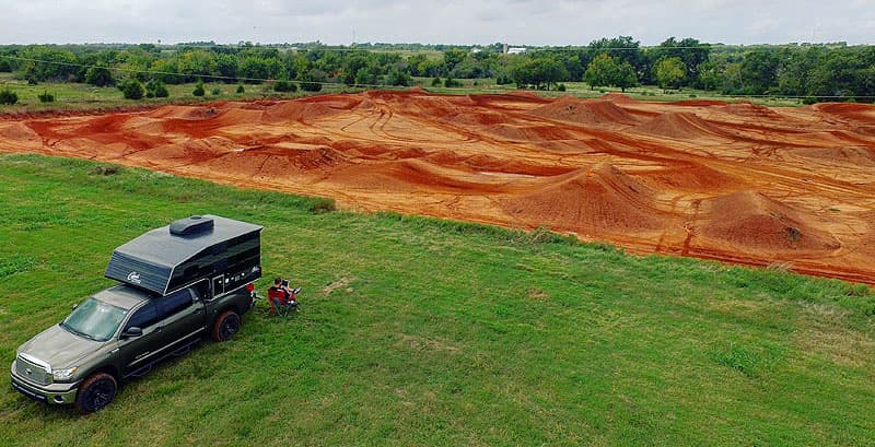 Recent outdoor office near track