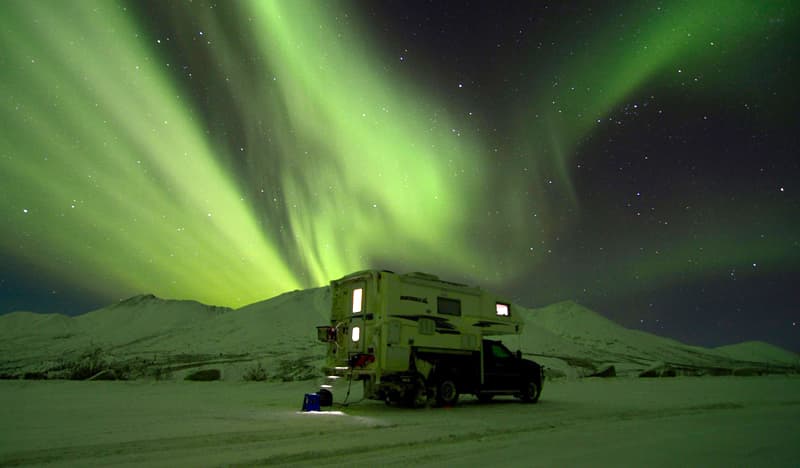 Northern light show at Tombstone Territorial Park Yukon Territories Canada