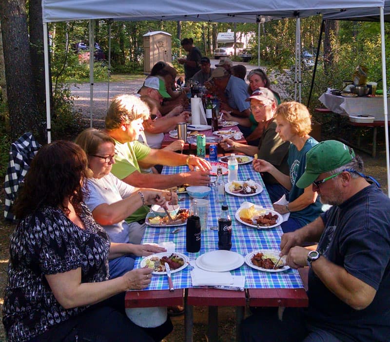 Potluck dinner at NATCOA rally in Glacier Montana