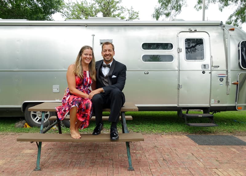 Lauri and Jase with Airstream in San Antonio