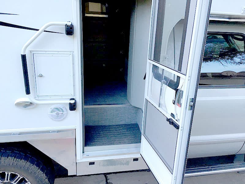 front side entry camper