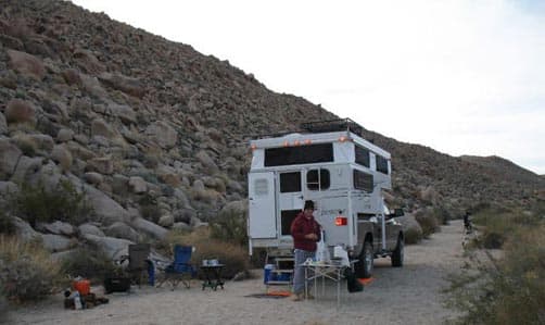 Alone in the desert with telescope / Indian Gorge / Anza Borrego