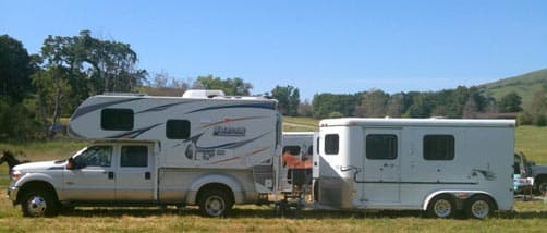 Maiden Voyage with their Lance 850 and horse trailer