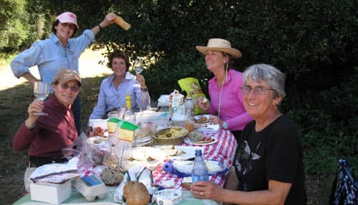 Picnic on a ladies only horse ride and campout