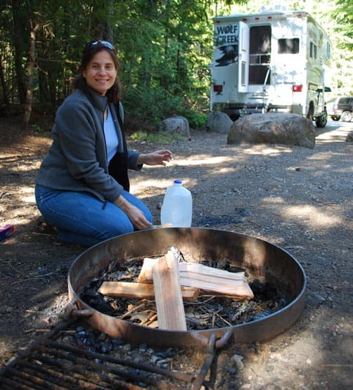 Campfire at Trillium Lake Campground