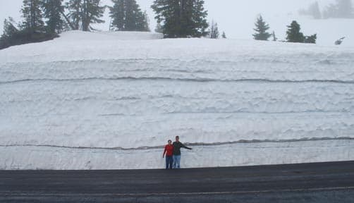 Crater Lake National Park, Huge wall of Snow