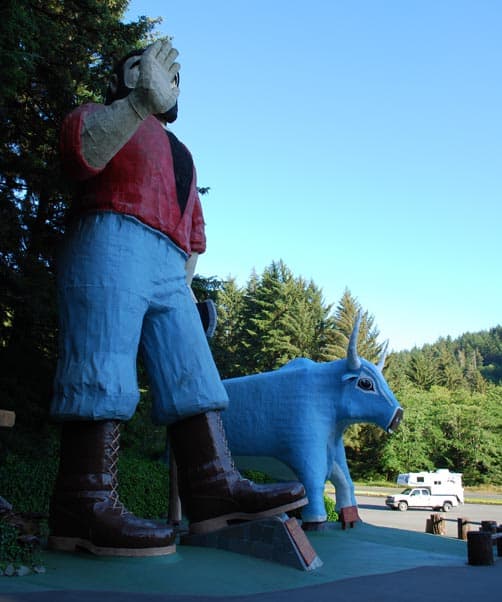 Paul Bunyan and Babe the Blue Ox in Redwood National Park
