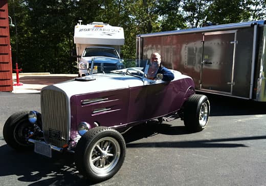 Guy with old car