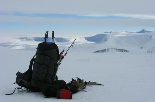 Greg's pack with his gear when climbing