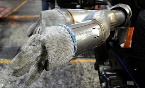 Gloves On Exhaust for Safety