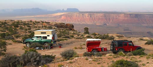 Camp on Muley Point, looking southwest into Monument Valley