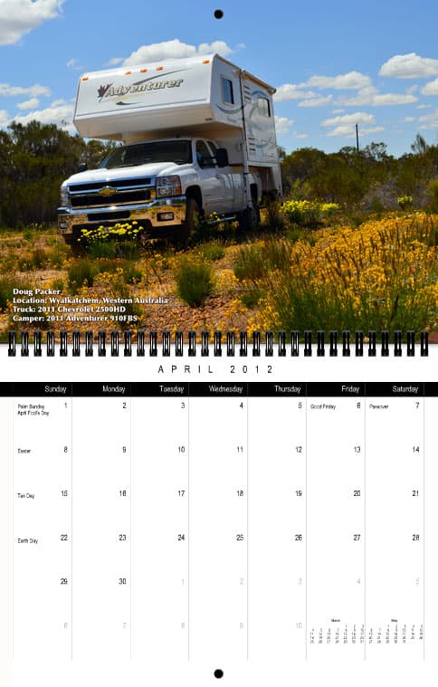 Truck Camper Magazine Calendar April