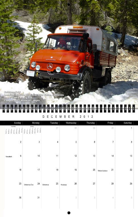 Truck Camper Magazine Calendar December