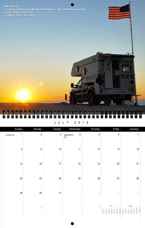 Truck Camper Magazine Calendar July