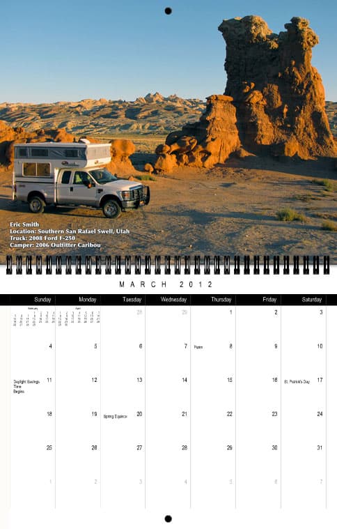 Truck Camper Magazine Calendar March